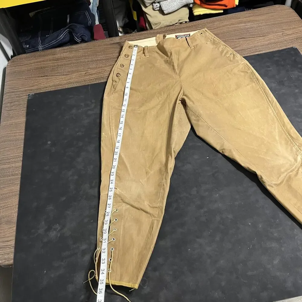 Vintage Carhartt 1920s Super Dux Pants Brown Waxed Canvas 1930s Hunting Breeches
